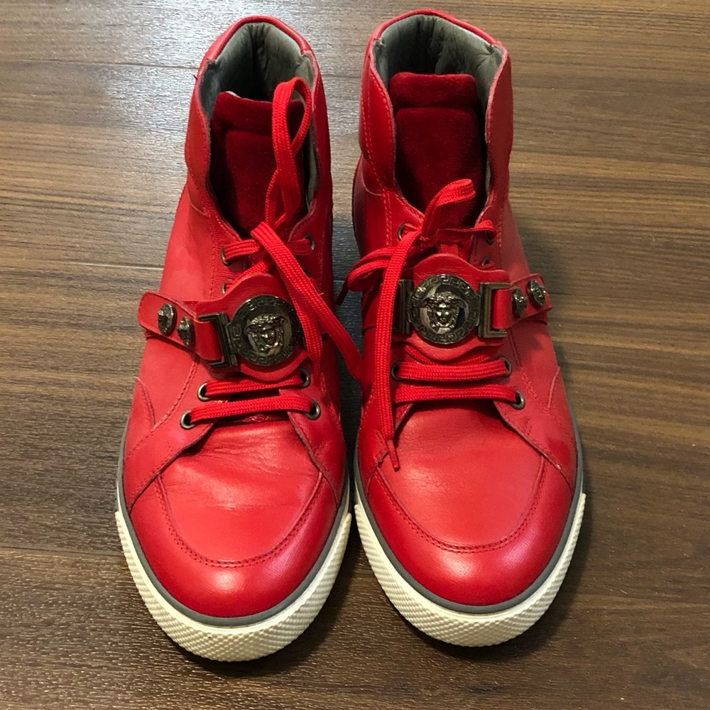 Versace Medusa high top leather sneakers